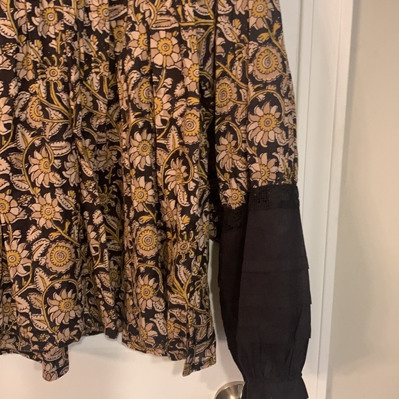 Cleobella Anthropologie Long Sleeve Top Rafi Lace Black Motif Size Medium NWT - Picture 7 of 16